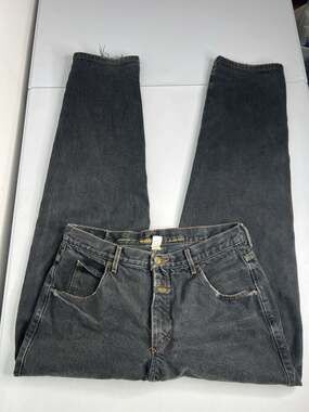 VTG Marithe Francois Girbaud Black Jeans 90s Streetwear Distressed Sz 34x32